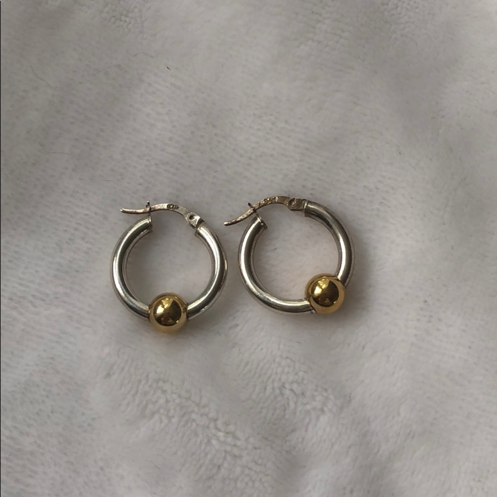 Cape Cod Hoop Earrings - sterling and 14k gold
